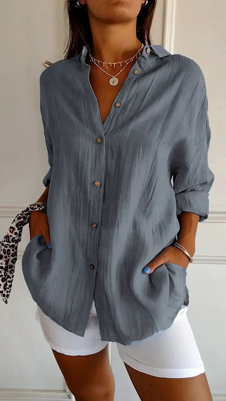 Cécile Blouse d’Été Élégante Plissée