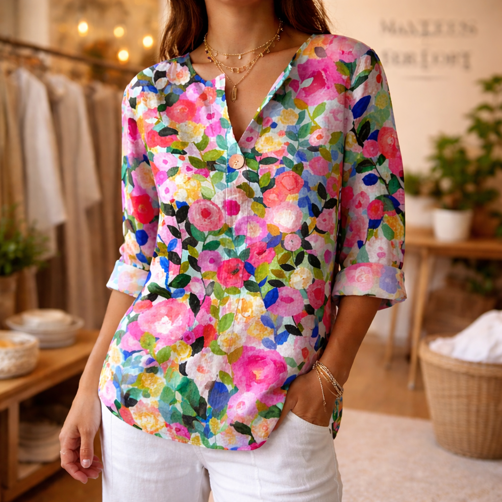 DAPHNÉ | Blouse Fleurie Élégante et Légère