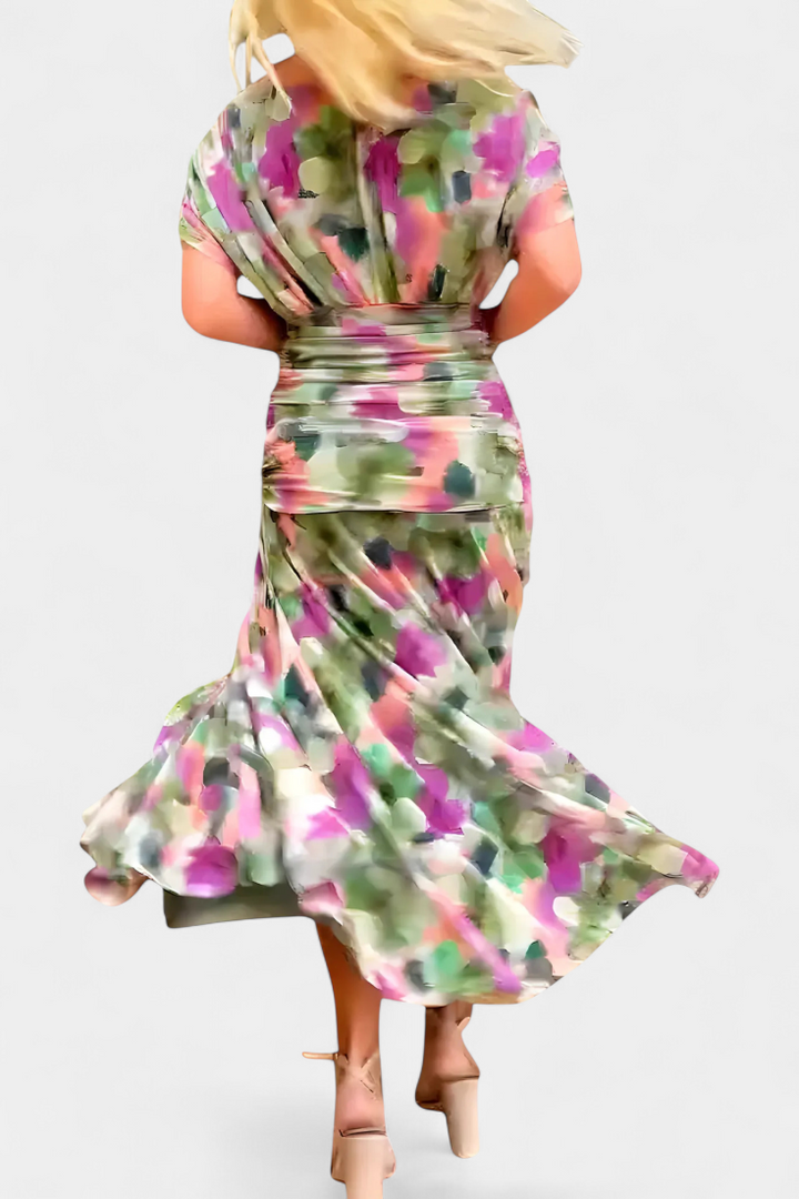 Alondra™ | Robe Longue Florale avec Décolleté en V