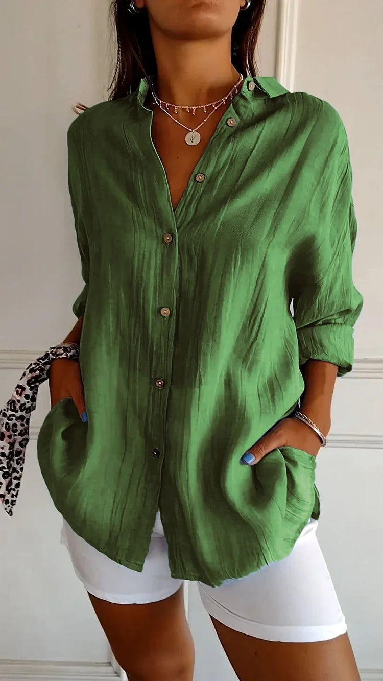 Cécile Blouse d’Été Élégante Plissée