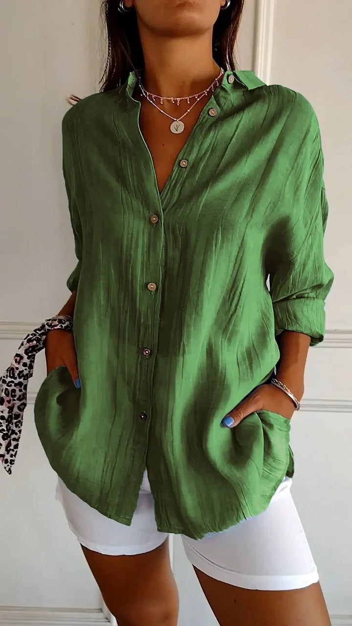 Cécile Blouse d’Été Élégante Plissée