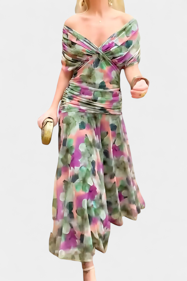 Alondra™ | Robe Longue Florale avec Décolleté en V