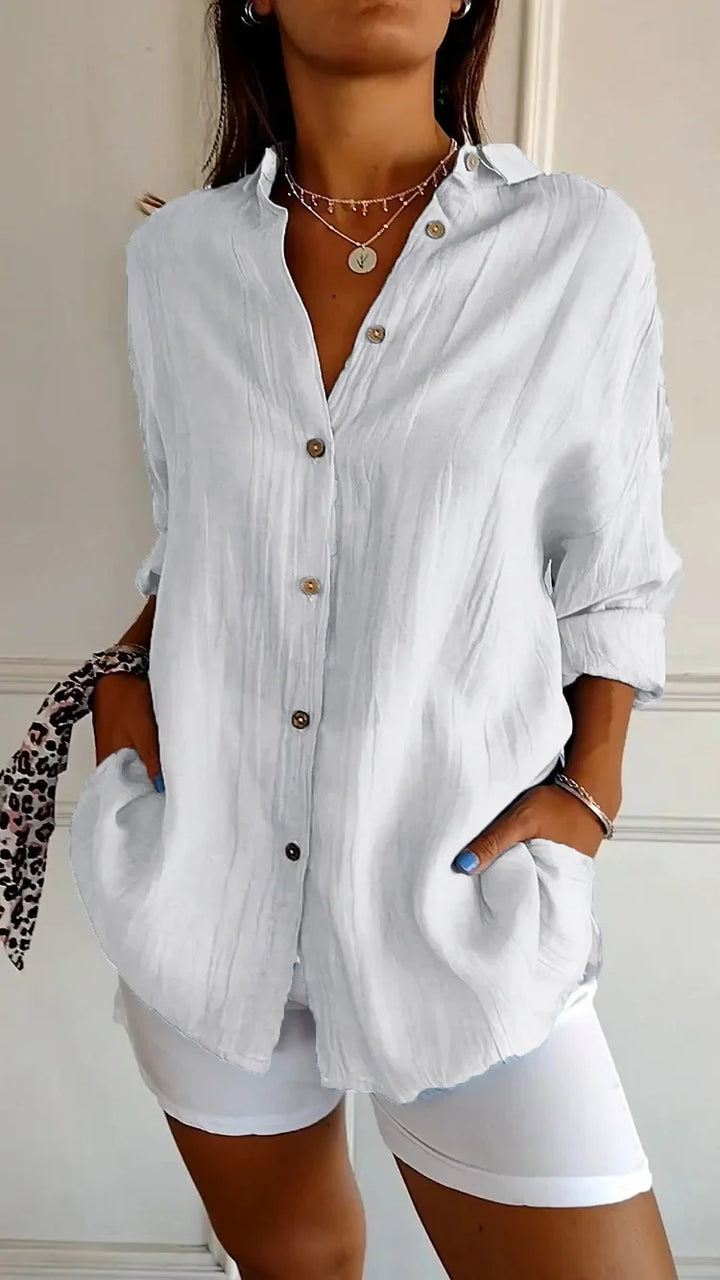 Cécile Blouse d’Été Élégante Plissée