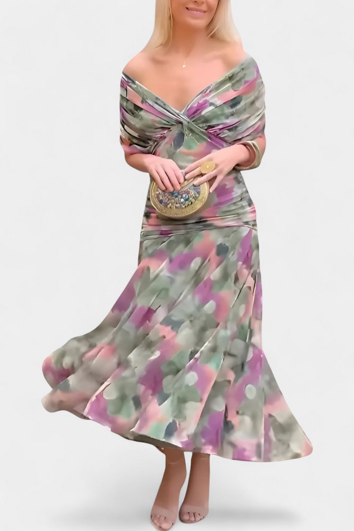 Alondra™ | Robe Longue Florale avec Décolleté en V