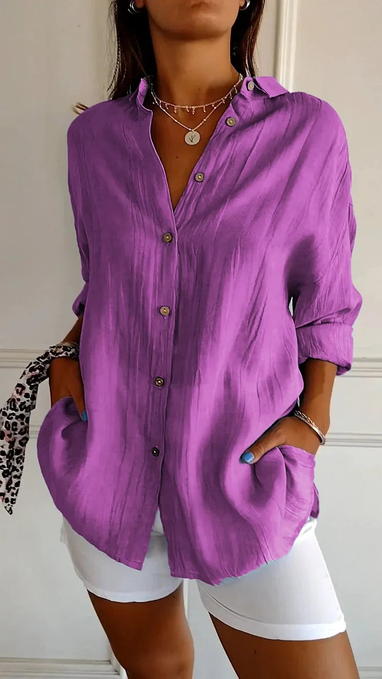 Cécile Blouse d’Été Élégante Plissée