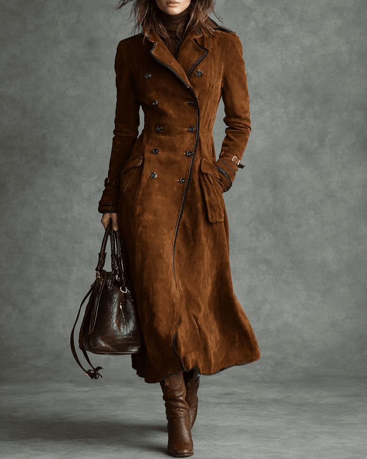 Nathalie™ - Trench en cuir suédé