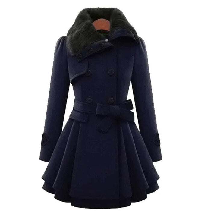 Lucie | Trench-coat élégant avec fourrure végane
