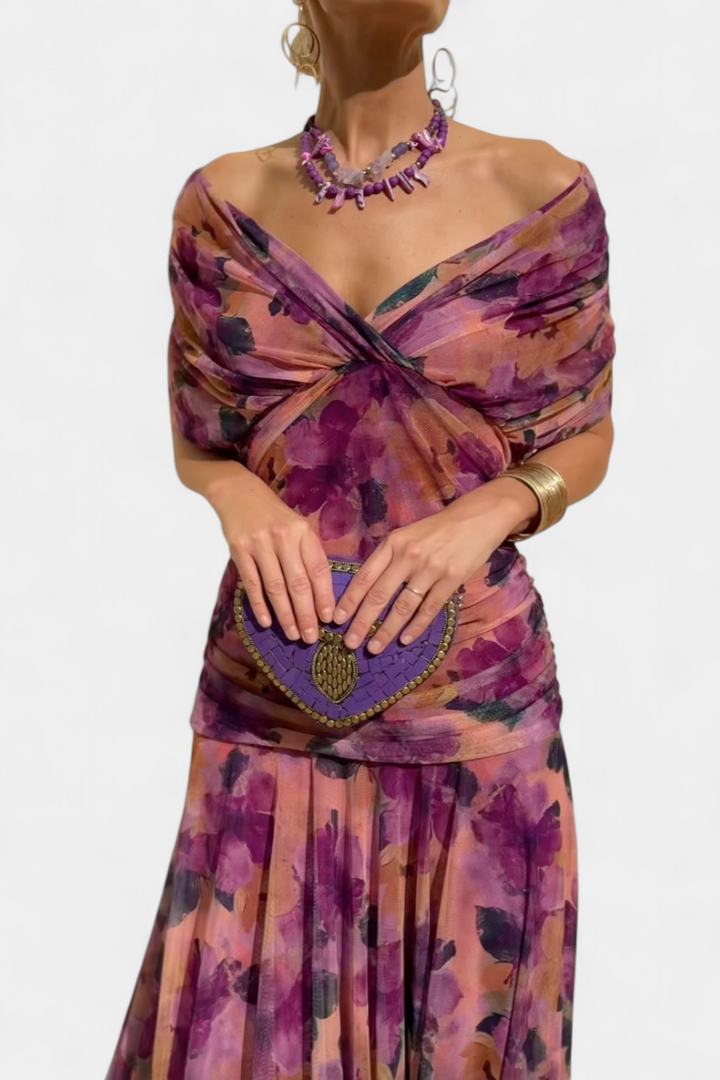 Alondra™ | Robe Longue Florale avec Décolleté en V
