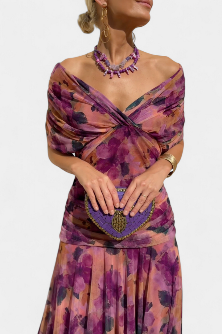 Alondra™ | Robe Longue Florale avec Décolleté en V