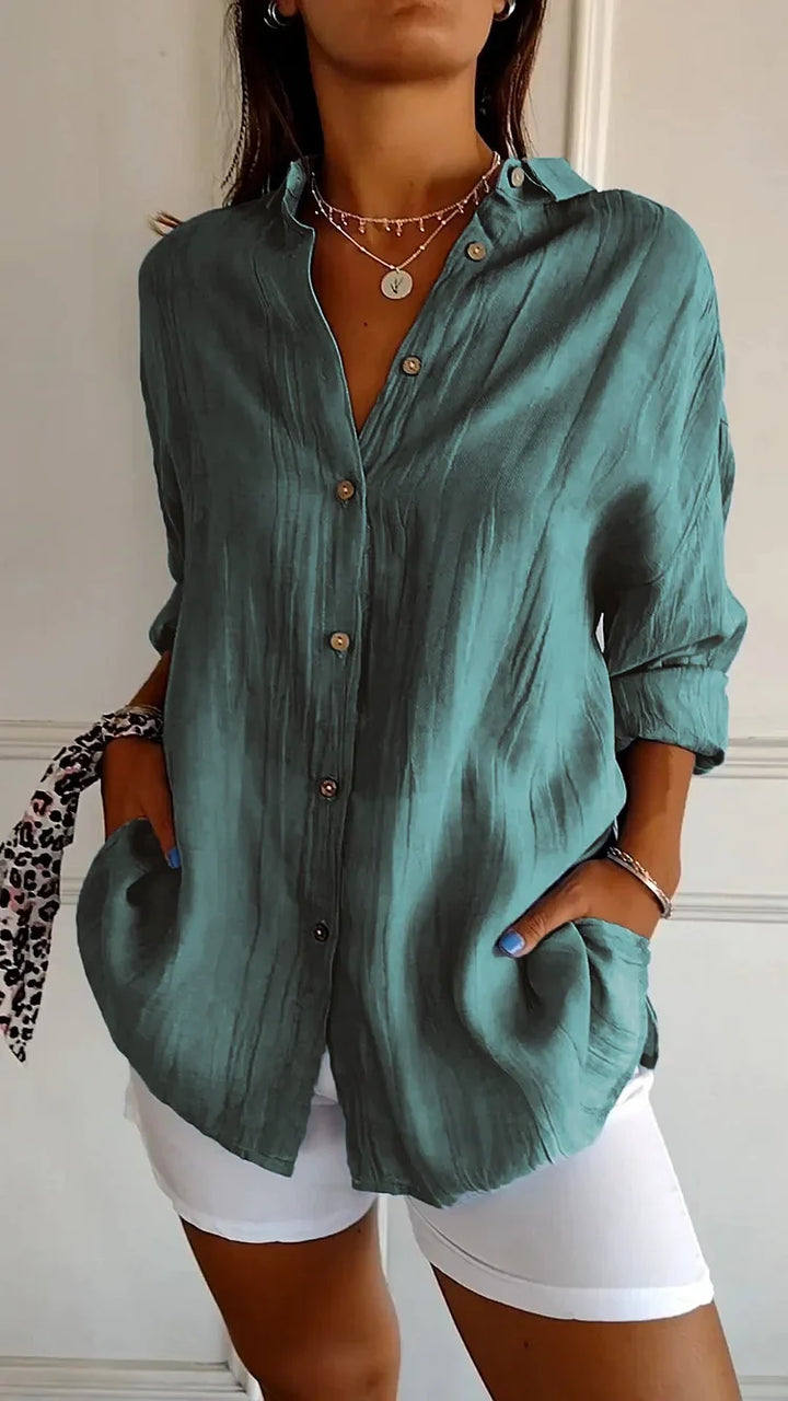 Cécile Blouse d’Été Élégante Plissée