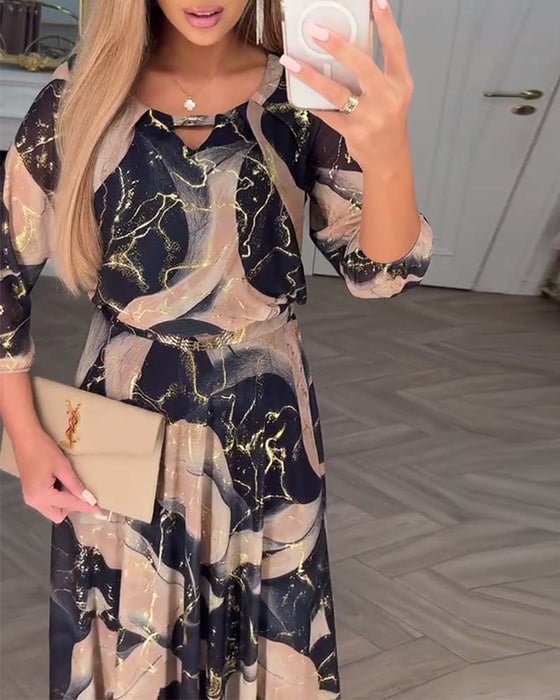 Chavelle | Robe en Chiffon Imprimé