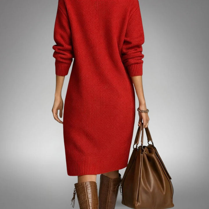 Constance | Robe douce en maille boutonnée