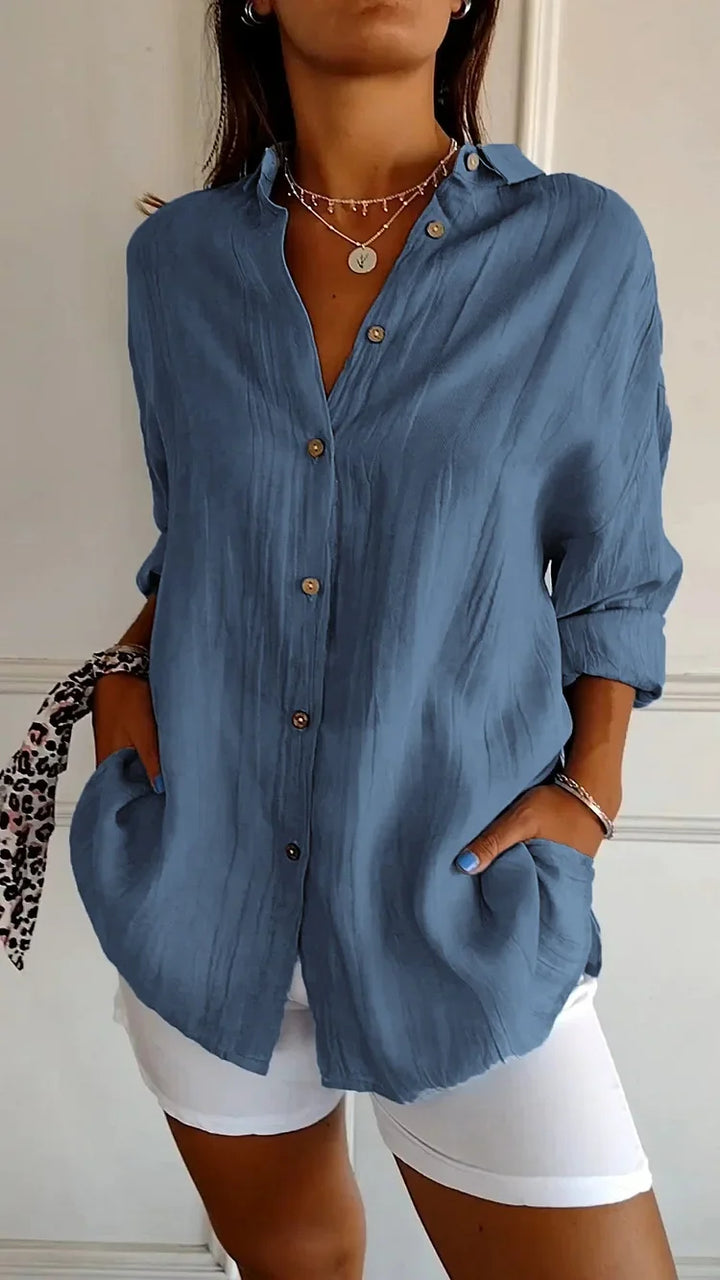 Cécile Blouse d’Été Élégante Plissée