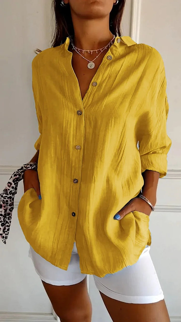 Cécile Blouse d’Été Élégante Plissée