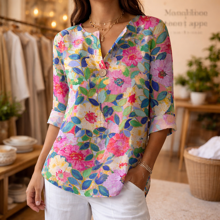 DAPHNÉ | Blouse Fleurie Élégante et Légère
