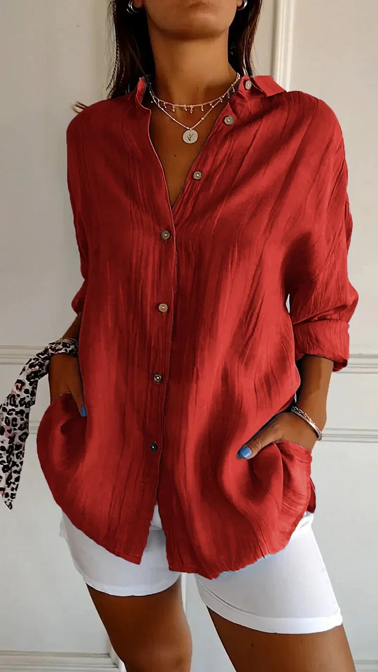 Cécile Blouse d’Été Élégante Plissée