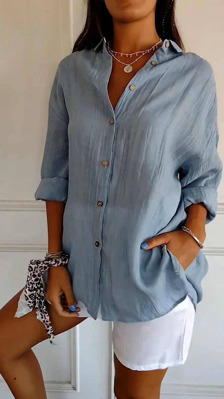 Cécile Blouse d’Été Élégante Plissée