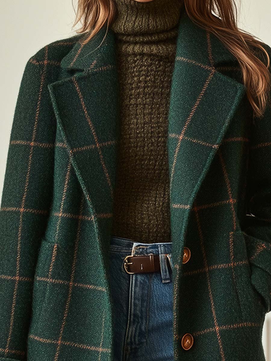 Valeria | Manteau élégant à carreaux en laine
