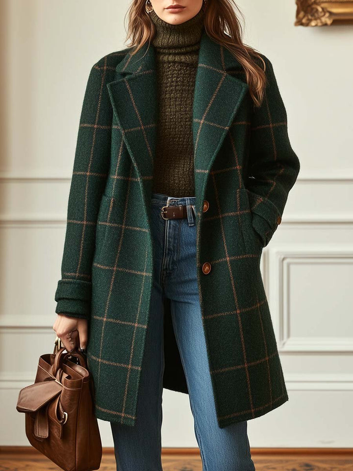 Valeria | Manteau élégant à carreaux en laine