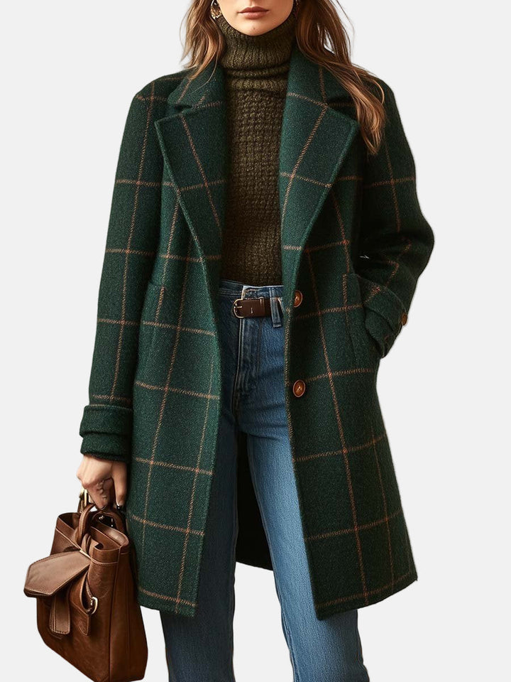 Valeria | Manteau élégant à carreaux en laine