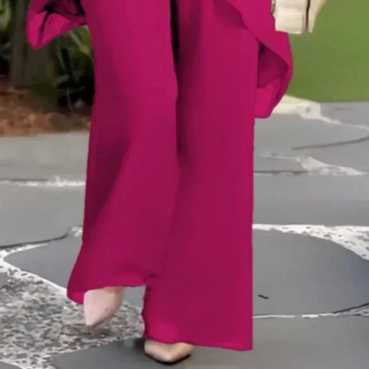Herlene | Ensemble Chic Top et Pantalon Irrégulier